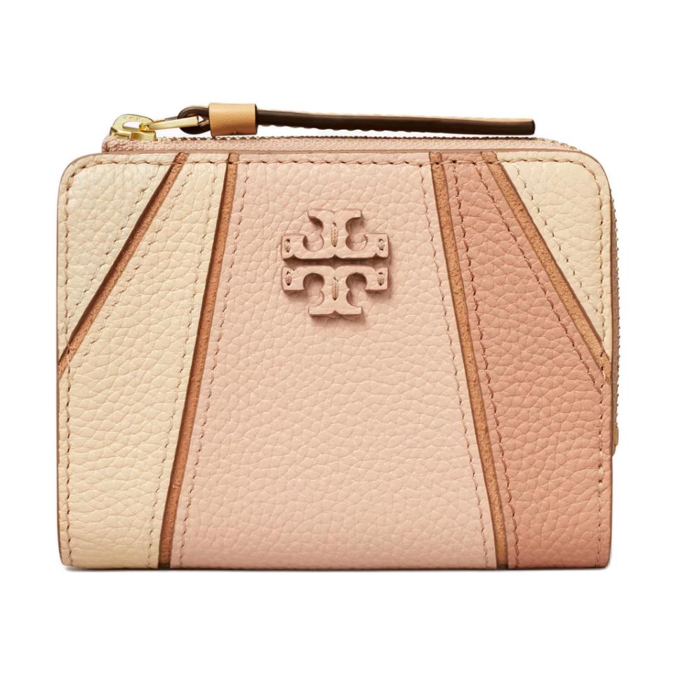 

Tory Burch McGlow Color Block Double Fold Snap Closure Wallet Women Wallet Colorful 161821-927 Basic Set (Bag+Dust Bag)