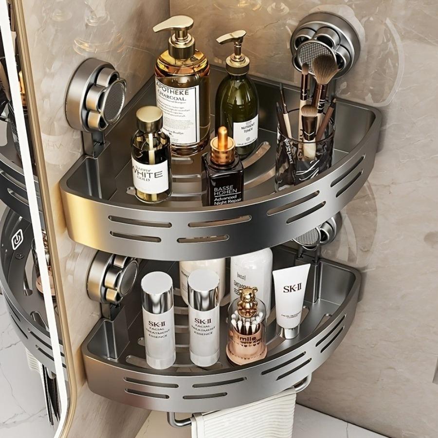 1 Bathroom Corner Shelf, No Drilling Required, Adhesive Shampoo Rack, Neatly Organizes Bath Products, Bathroom Shelf,Bathroom Storage and Organization