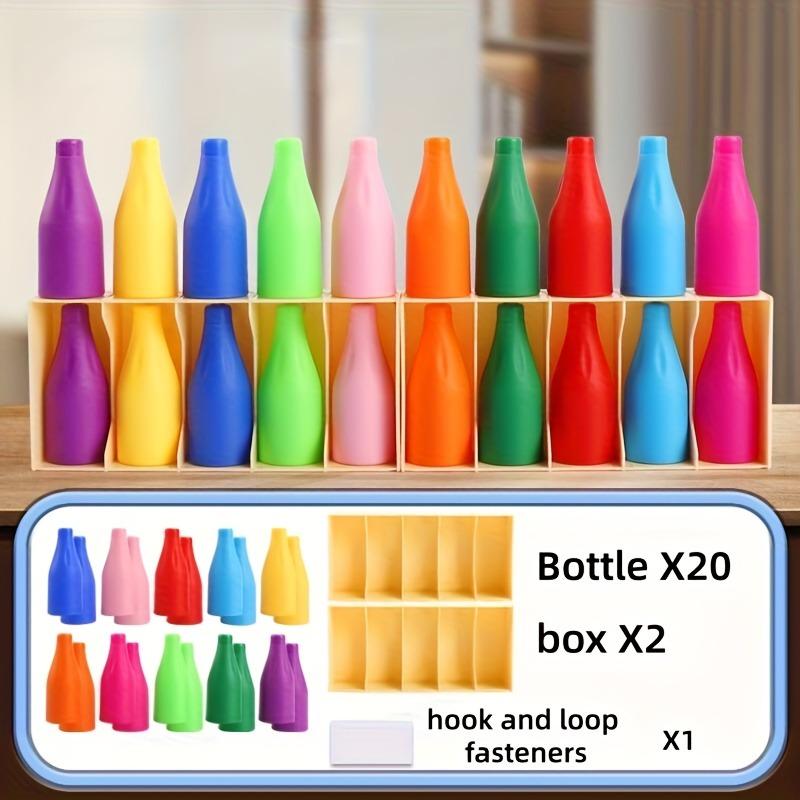 Wooden Color Matching Bottle Game Kids Concentration Training Educational Toy