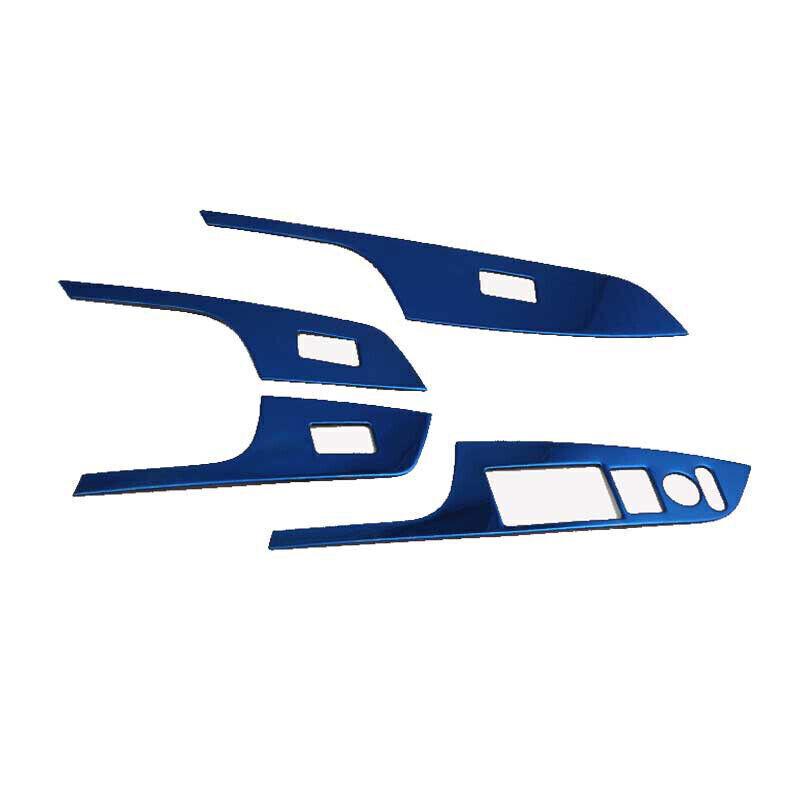 For Honda CR-V CRV 2012-2016 Blue Steel Window Lift Lock Switch Panel Trim 4Pcs