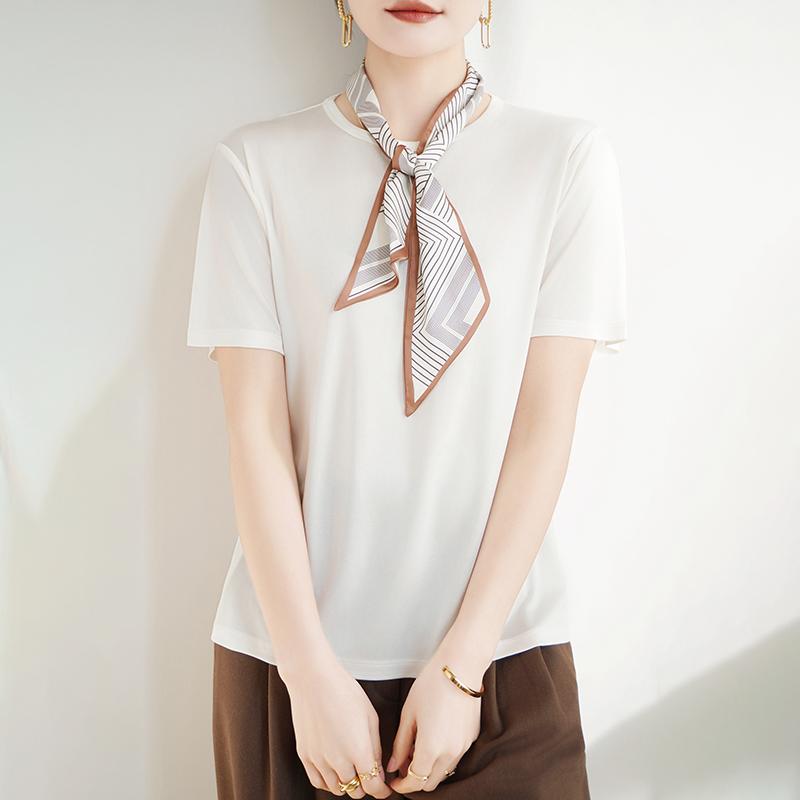 Summer Shirt for Women - 50% Mulberry Silk Blend | Wrinkle-Free & UV Protection | Luxe Lightweight Top