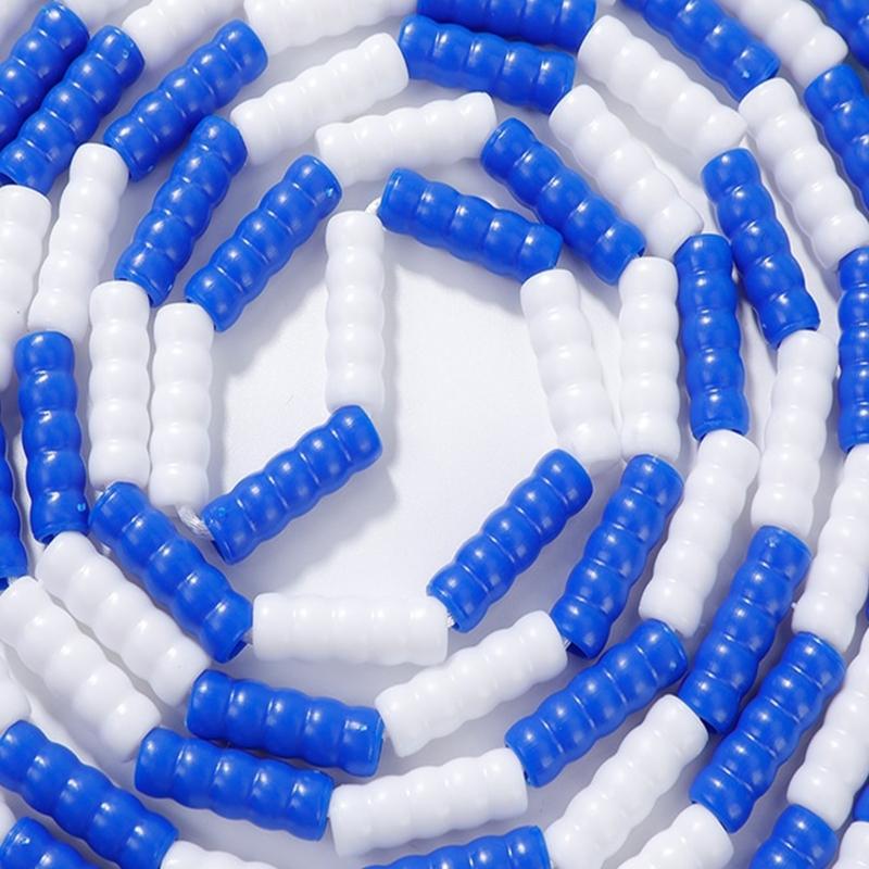 Regulable Length Colorful Beads Jump Rope with Nonslip Handle Durability Plastic Jump Rope for Sports Training