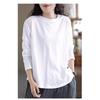 Autumn And Winter Vintage Solid Color Long Sleeved Loose T Shirt Base Shirt