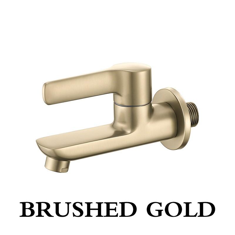 Wall Mounted Solid Brass Outdoor Faucet Gray/Black Single Cold Water Garden Tap for Balcony Washbasin And Mop Pool Creative Home