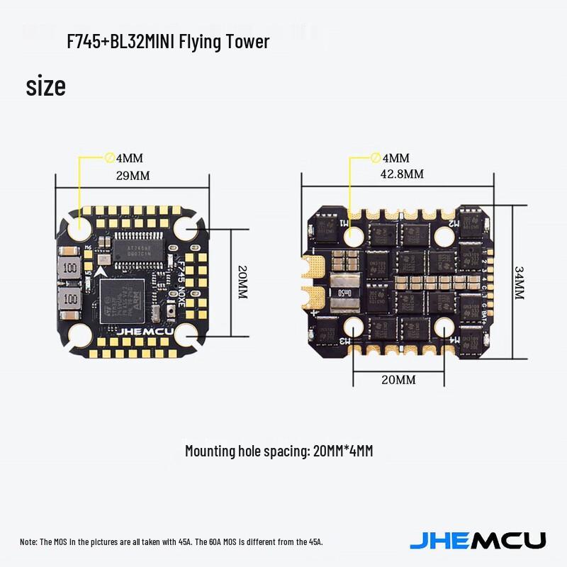 JHEMCU F745 NOXE Flight Stack with AM32MINI 60A ESC