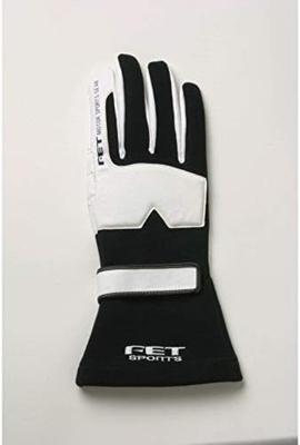 FET Sports 3D Racing Black and 71172145FT3DGL45 Gloves, White, XL,