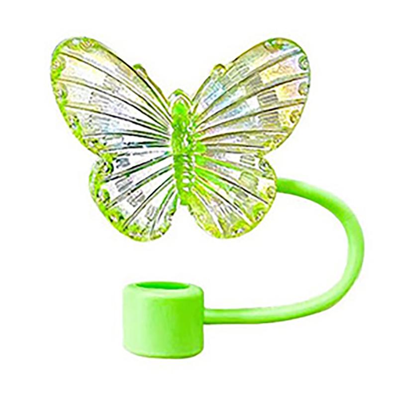1Pc Laser Butterfly Straw Plug Dust Cap For 30/40Oz Tumbler Reusable 10Mm Sippy Cover Water Cup Straw Sleeve Accessories