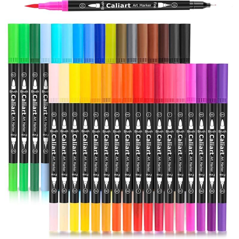 1PACK Double Head Watercolor Pen Soft Head Marker Children's Washable Art Color Pen Adult Books Cards Painting Craft Set, Teacher's Office Supplies