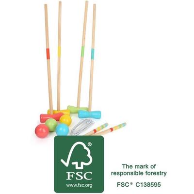 Dřevěná kroketová sada 100% certifikovaná FSC - Legler Small Foot 12033 - Vícebarevná - Pro děti
