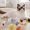 6PCS Linen Cotton Cats Teasing Toy with Flower Design and Soundable Bells for Safe Pet Entertainment Enrichement Toy