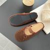 Mode Winter Warm Damen Flach mit Fellschuhen Mode Schmetterlingsknoten Damen Pantoletten Fell Hausschuhe Lässig Outdoor Indoor Weibliche Pantoletten