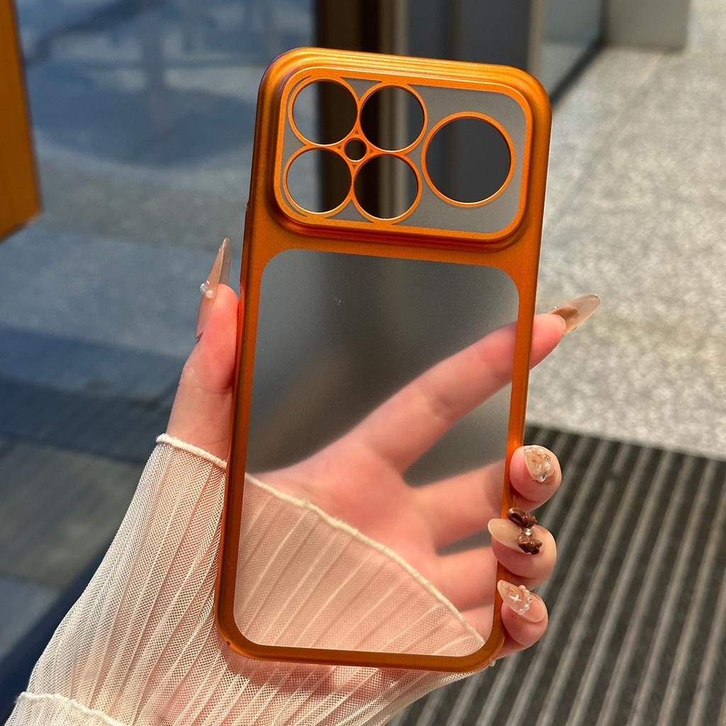 Custodia Rigida Trasparente con Bordo Lucido Placcato di Lusso per Xiaomi Poco F8Ultra F8Pro Copertura Posteriore Rigida Sottile Antiurto con Protezione Completa per Fotocamera