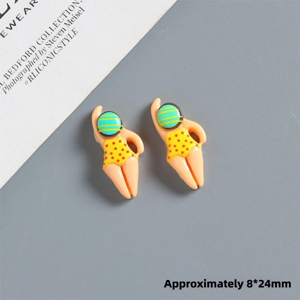 6 Stück Schwimmende Jungen Mädchen Sport Harzschuhe Ornamente DIY Lustige Armband Schnalle Charms Passend für Geburtstagsgeschenk