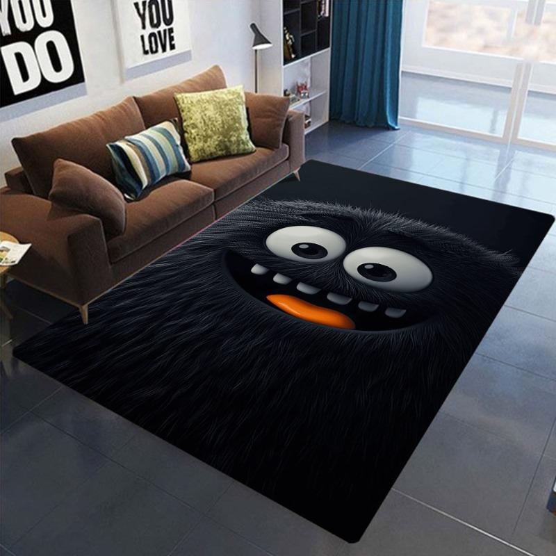 Cartoon-Tierdruck-Teppichmatte rutschfeste Rückseite Teppich Niedliches Kaninchenmonster 3D-geprägtes Design für Kinderzimmer Heimdekoration Stil