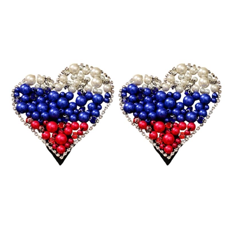 Glittering Rhinestones Heart Decoration For Fabric Improvement On Hats Bags And DIY Ideas