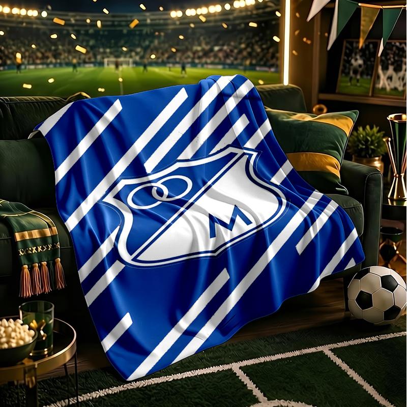 Blue White Crest Pattern Blanket Lightweight Ideal Bedding Blanket Perfect for Travel, Camping, Living Rooms, Offices, Sofas, Fan Christmas gift