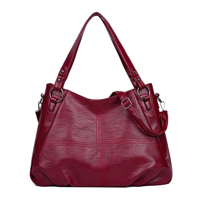 Middelaldrende tøyveske for kvinner Skulder Crossbody-veske Håndveske med stor kapasitet Mykt skinn morveske