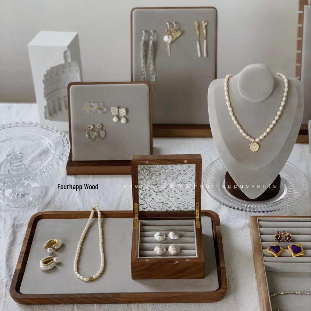 Wooden Necklace Display Stand for Jewelry Photography