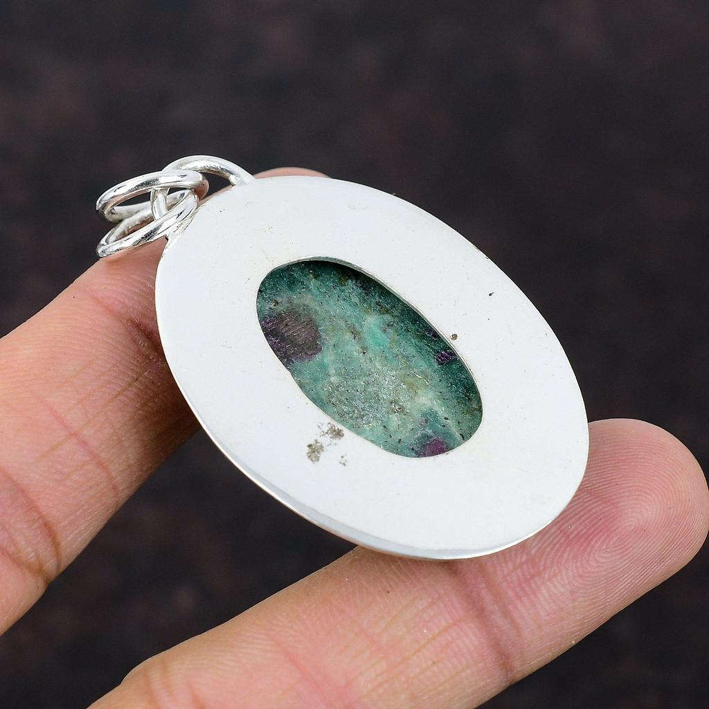 Ruby Fuchsite Pendant Handmade Wonderful Jewelry 925 Sterling Silver Pendant Dainty Gemstone Jewelry Birthstone Pendant Gift For Anniversary