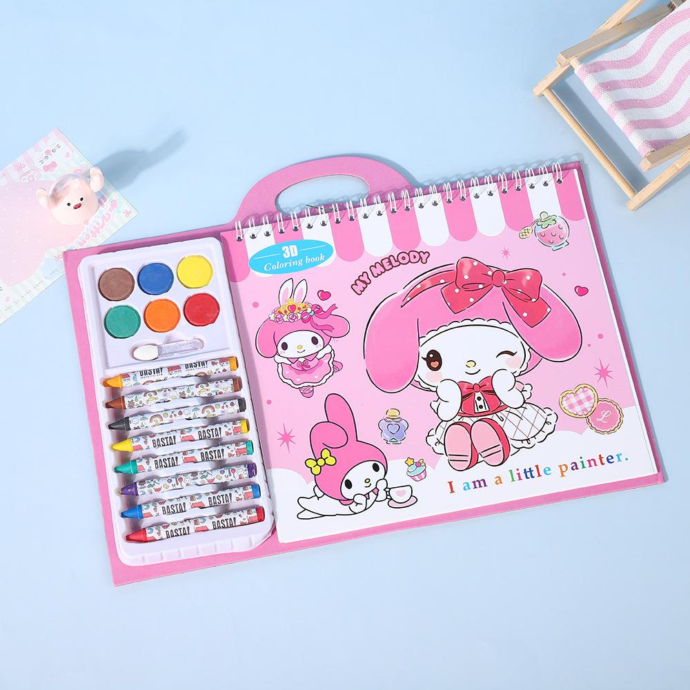 

Children S Crayon Doodle & Coloring Book Kindergarten Early Learning Educational Magic Drawing & Watercolor Book Set