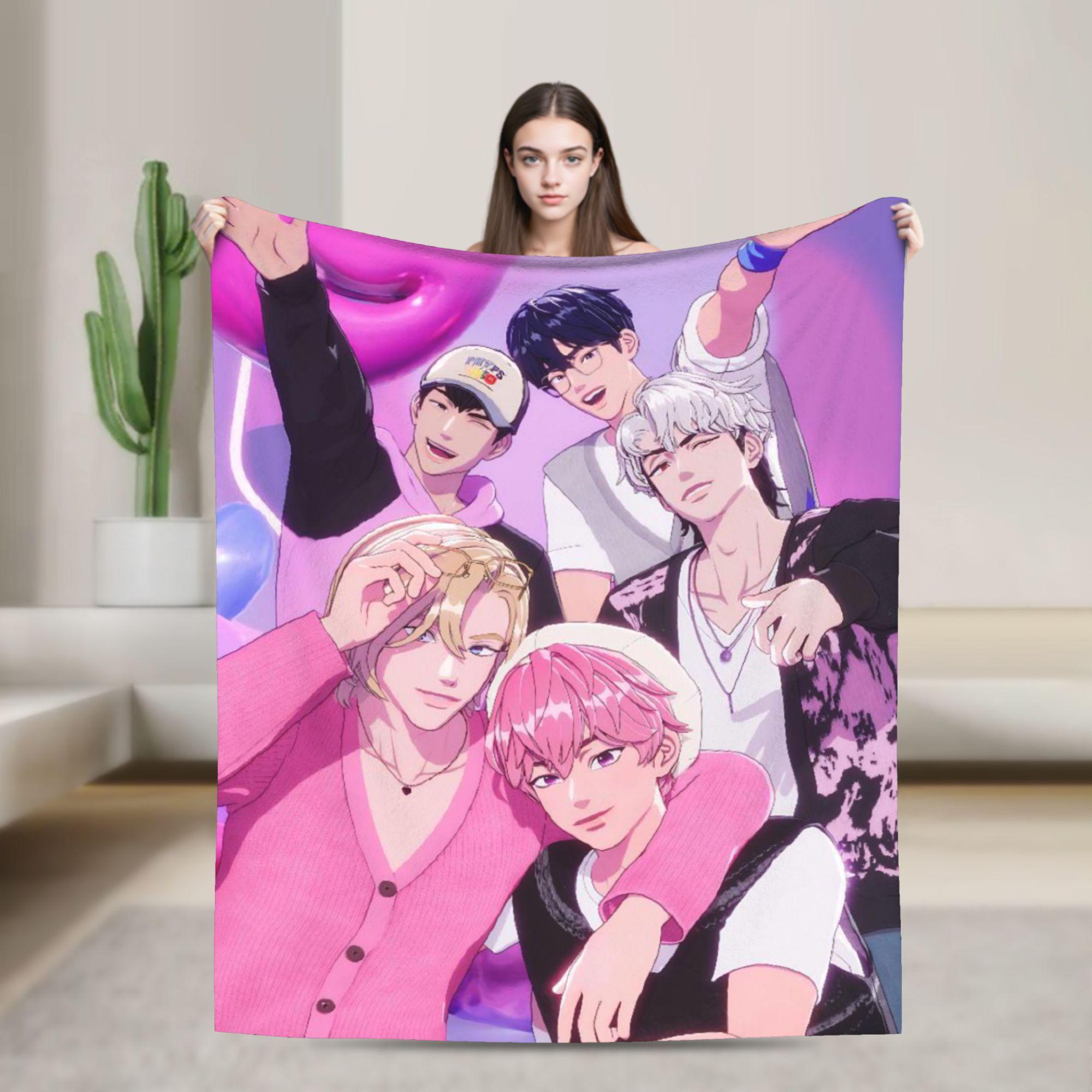 

Warm Blanket Travel Office Kpop PLAVE Caligo pt Throw Blanket Flannel Bedspread For Couch Chair Sofa Bed Funny Sofa Bed Cover 30x40in