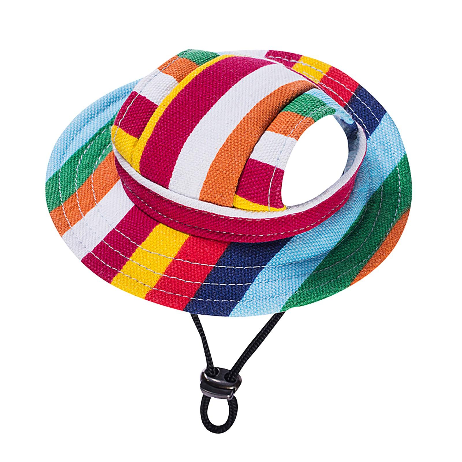 

Летняя солнцезащитная шляпа для маленьких и средних собак и кошек, круглая шляпа, уличная дышащая сетчатая шляпа от солнца с отверстиями для ушей M разноцветный