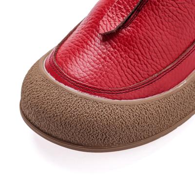 New Zip Up Flats Shoes for Women Real Leather Moccasins Woman Unique Luxury Flat Driving Shoes Ladies Red Flats Mom Casual Shoes