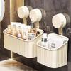 Shower Suction Cup Shelf Basket Punch-free Storage Holder Installation Bathroom Organizer Storage Rotating To Suck Remove