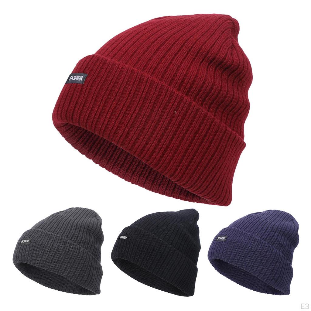 Adult Knit Beanie Warm Mens Cold Weather Cotton Slouchy Caps Winter