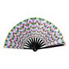 33cm velký skládací ventilátor na ruční rave Čínský/japonský přechod s barevným reflexním skládacím fanouškem Music Festival Fan Dance Fan Dárky