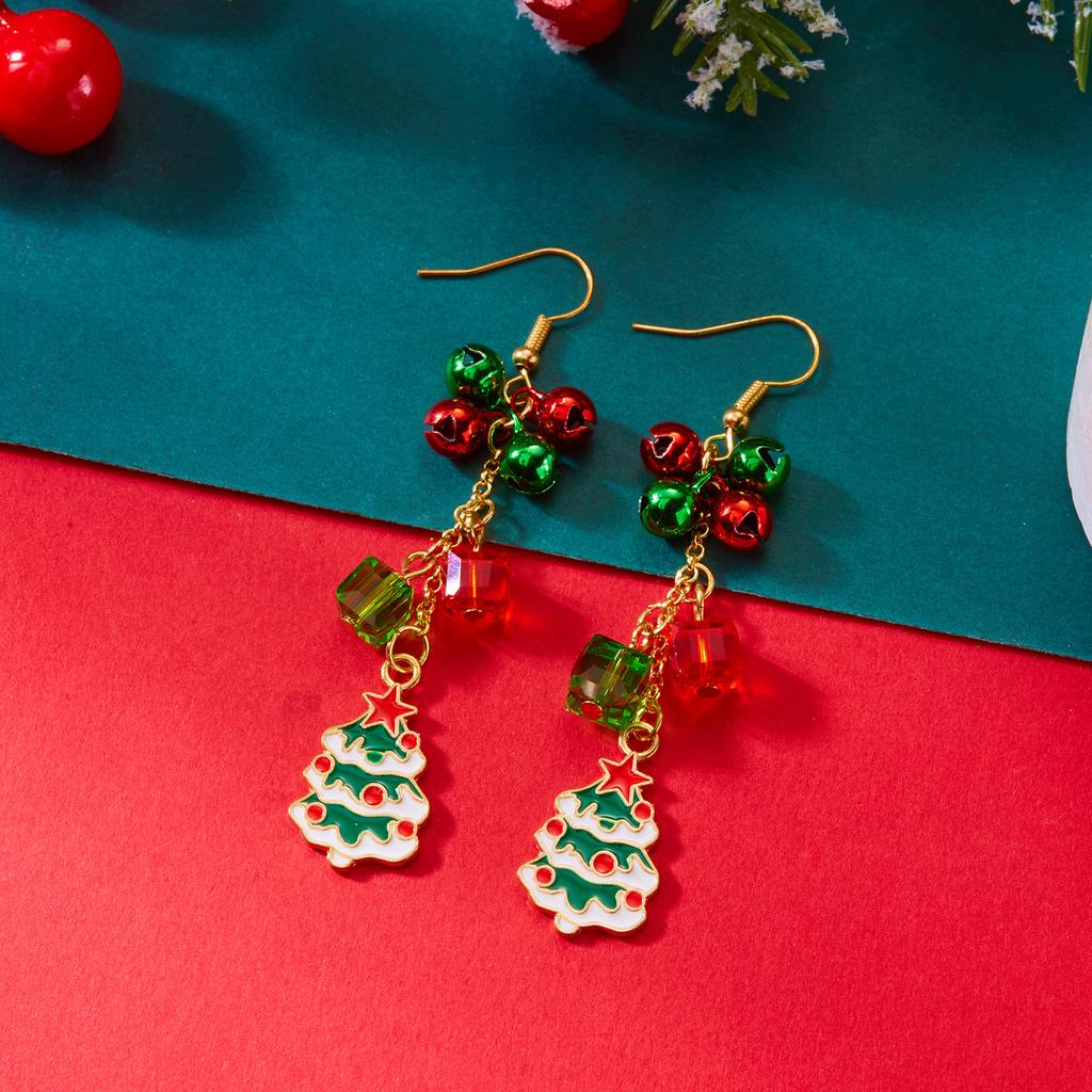 Brincos Pendentes Assimétricos Tendência de Natal com Papai Noel, Boneco de Neve, Floco de Neve para Mulheres Brinco de Árvore de Natal Joias de Ano Novo