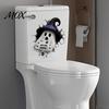 Bat Spider Web Stickers Halloween Toilet Seat Cover Stickers, Scary 3D Crack Ghost Skeleton Removable Pumpkin Wall Decals Tank Lid Decals, Waterproof