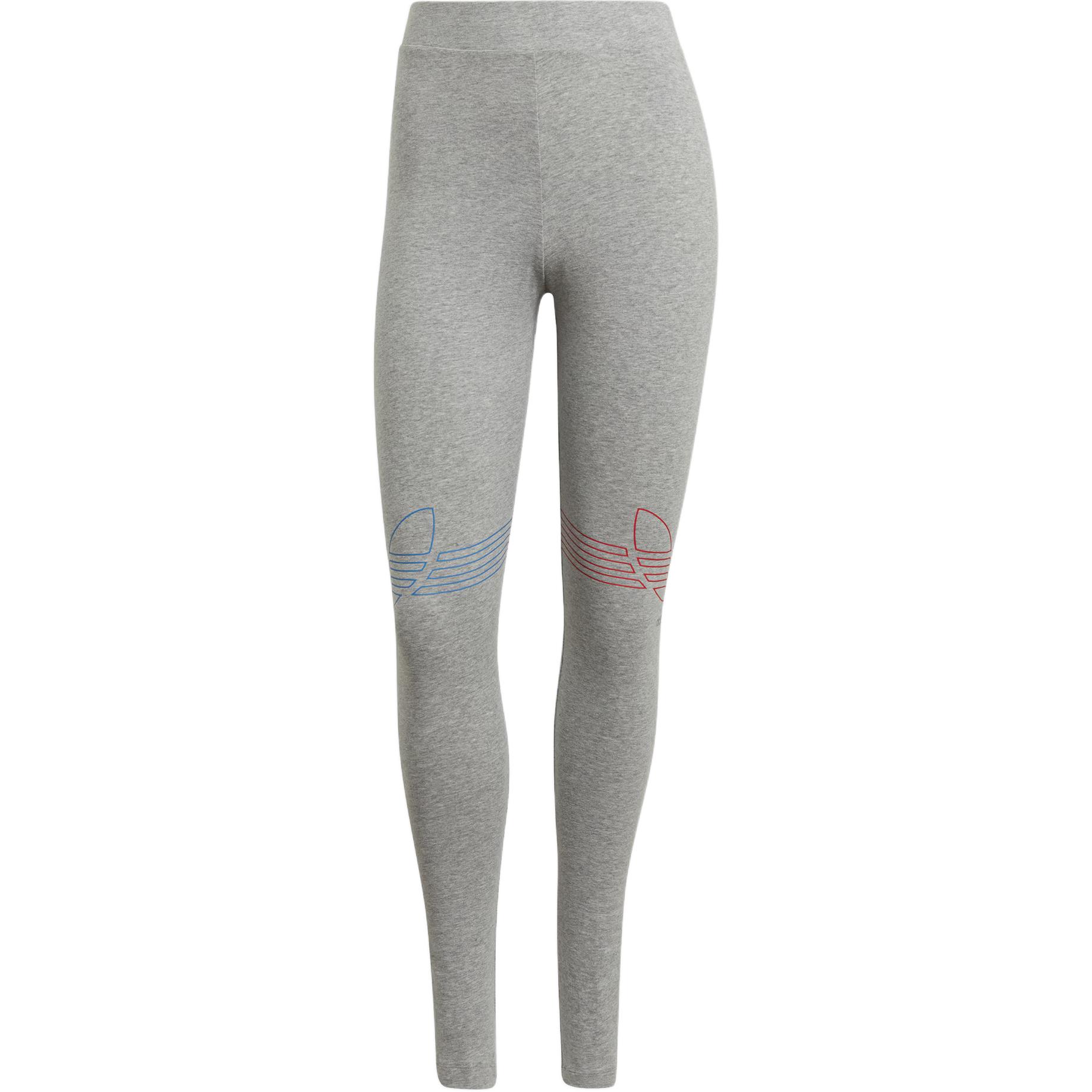 Adidas Originals Adicolor Tricolor Mid-Rise Stretch Knit Sweatpants Women Loungewear Medium-Heather-Gray GN2958 30