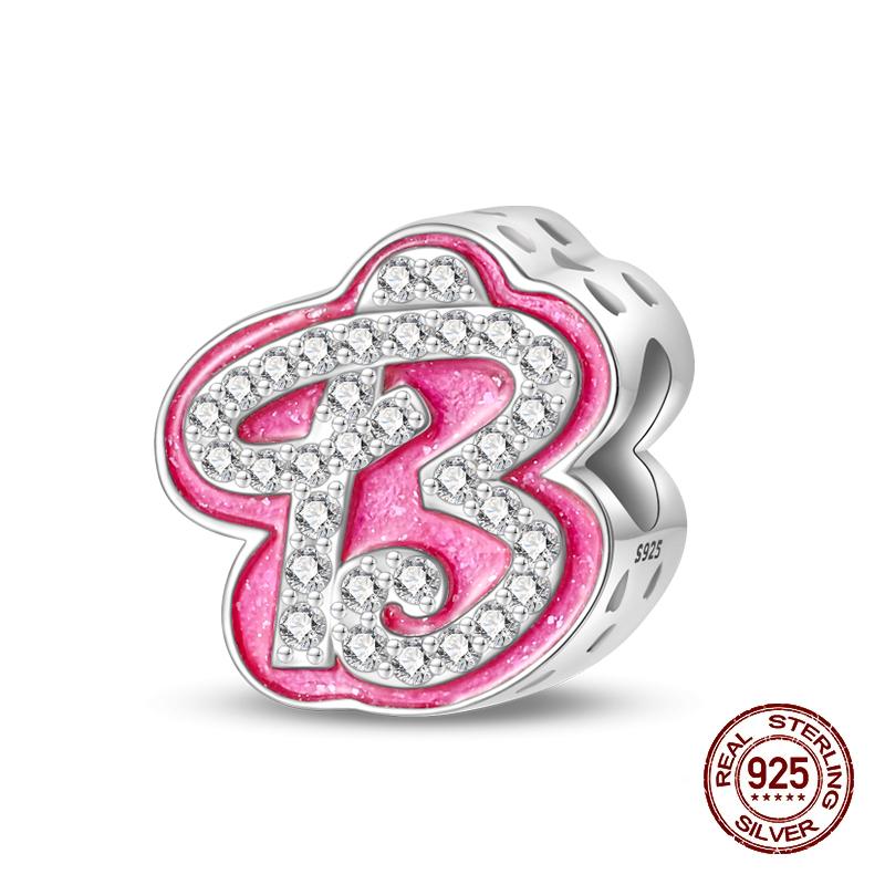 100% Copper Fashion Princess Pink Bow Charms Beads Fit 3Mmoriginal Bracelets Diy Jewelry Anniversary Gifts