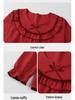 Red Zodiac Cotton Pajamas Set: Long Sleeve & Pants for Couples - Autumn/Winter Wedding & Home Wear