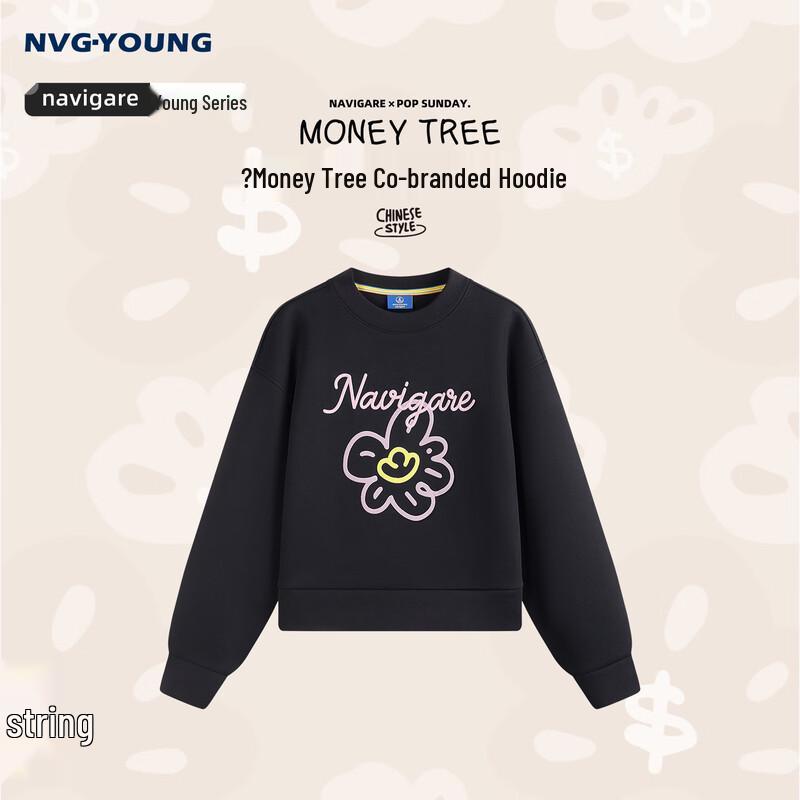 Женский свитшот с круглым вырезом NVG·YOUNG x POPSUNDAY Денежное дерево S