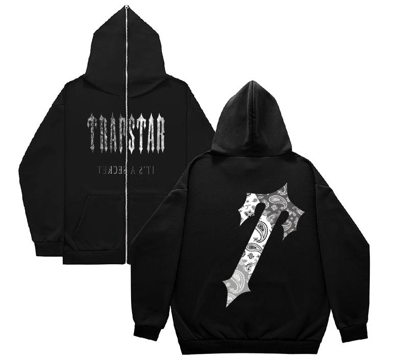 American Revenge Fleece Sweater Men's and Women's High Street Hoodies Trapstar Zip-up Cardigan Jacket Autumn and Winter