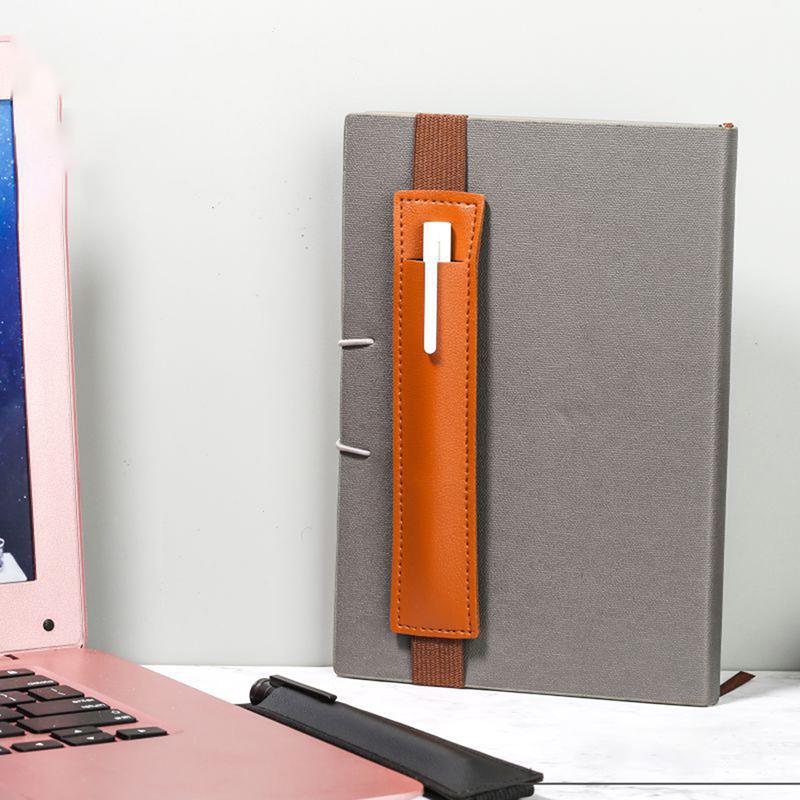 Adjustable Elastic Band Pen Holder Colorful Pu Leather Pen Sleeve Pouch Elastic