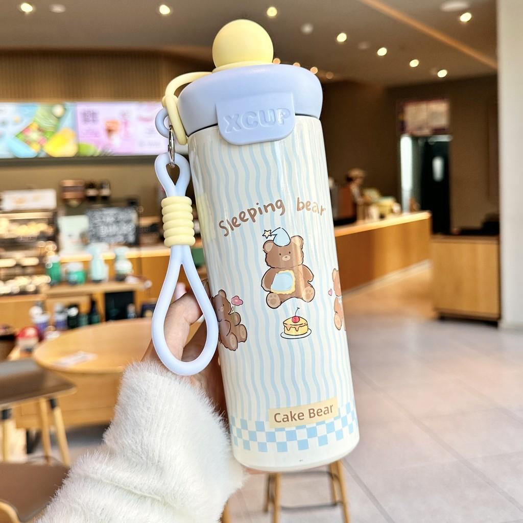 Cartoon Dog Kids Reusable Insulated Water Bottle With Handle For School And Travel
