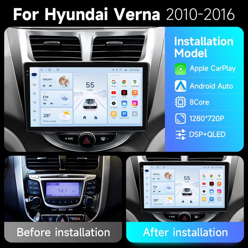 Android 15 Car Radio For Hyundai Solaris Verna Accent 1 2010 - 2016 Multimedia Video Player Navigaion GPS 2 din 4G DVD Head unit