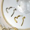 Gold Heart Earrings Light Luxury Titanium Steel Earrings Niche Design Peach Heart Stud Earrings