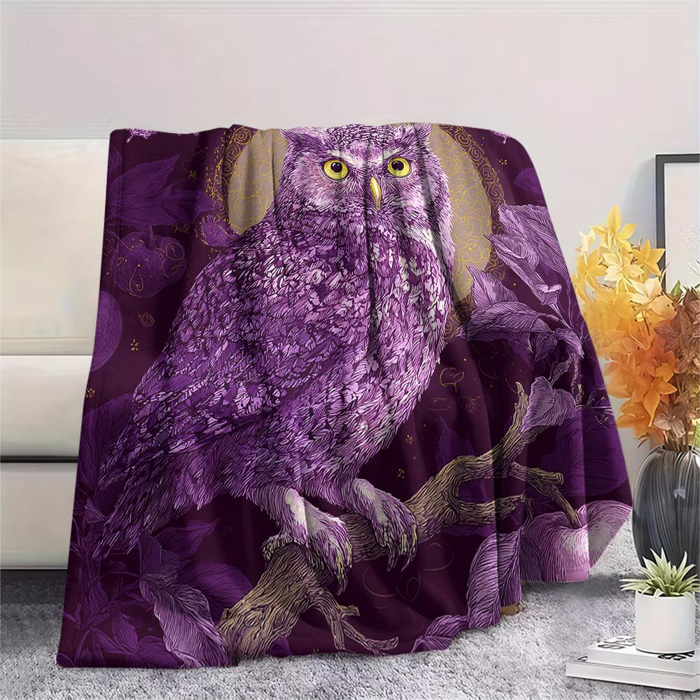 Flanelová deka s potiskem soviček, Vysoce kvalitní, Pohodlná pro všechna roční období, Domácí dekorace, Teplo a pohodlí, Perfektní jako vánoční dárky