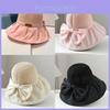 Sun Protection Foldable Sun Hat With Large Brim And Bow For Women Summer Sunshade Accessory