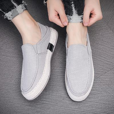 Linnen schoenen heren oude Beijing heren luie mensen instappers casual canvas schoenen heren kunnen op de hiel stappen herenschoenen in de zomer