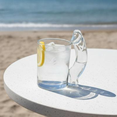 Kreatives Transparentes Lustiges D-Tassenförmiges Glas Große Kapazität Mit Griff Cocktailglas Verdickter Getränkebecher Geschenk