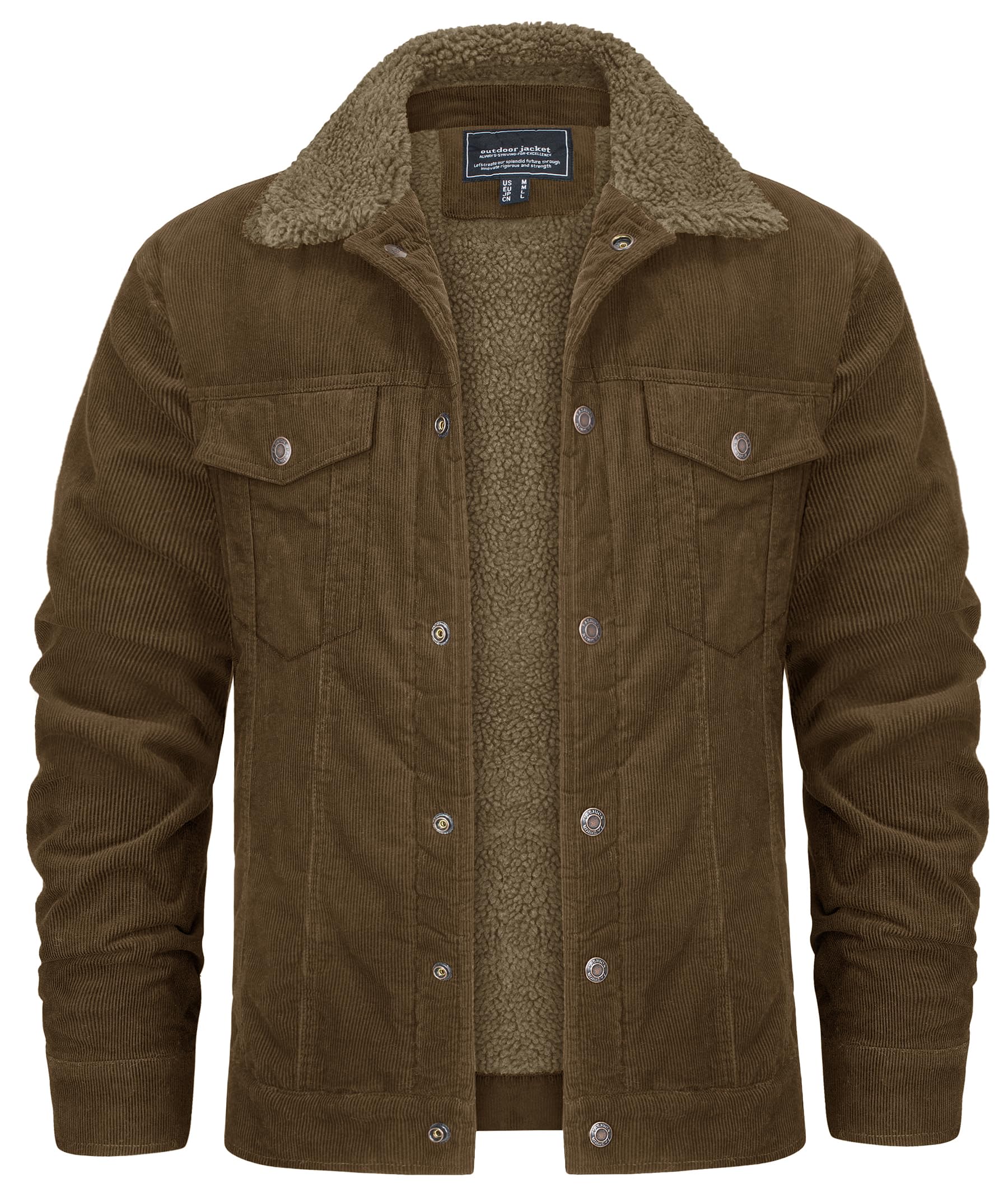 

KEFITEVD Pilot Windproof and American Casual Cargo Jacket with Ribbed Perfect for and Casual Size 2XL Men s Jacket, Cold-Weather, Pattern, Motorcycle,