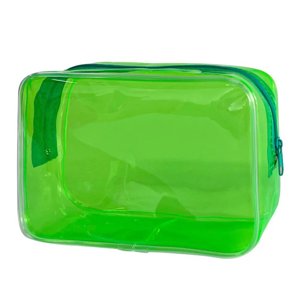 New PVC Wash Bag Transparent Waterproof Cosmetic Bag Large Capacity Handheld Makeup Storage Bag Women