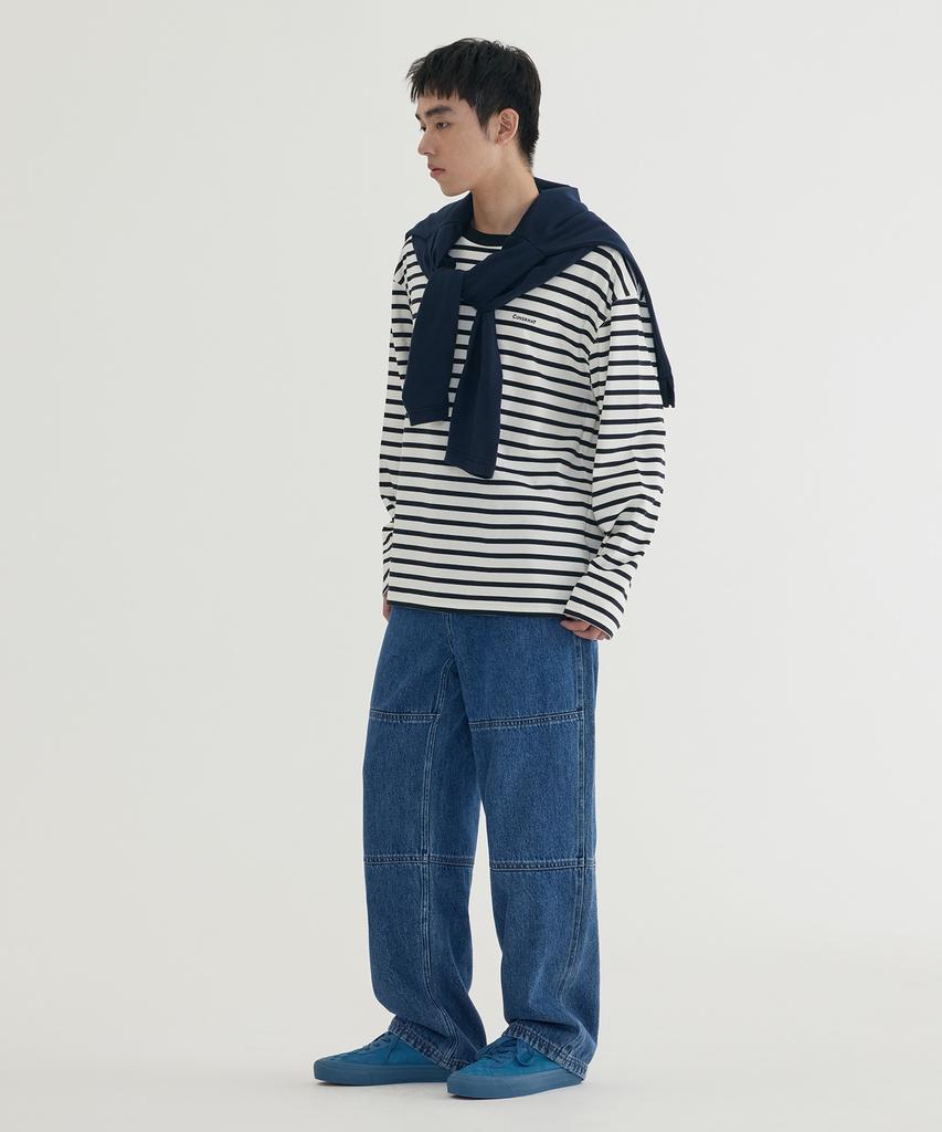 COVERNAT Striped Long Sleeve Dark Navy