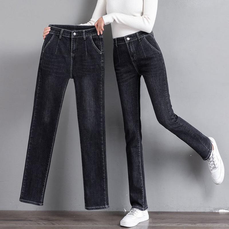 

Women s High Waist Straight Leg Jeans - Slimming, Loose Fit, Versatile Stretch, Plus Size, Spring/Autumn 2025 Casual Pants Size 34 (160-180 lbs)