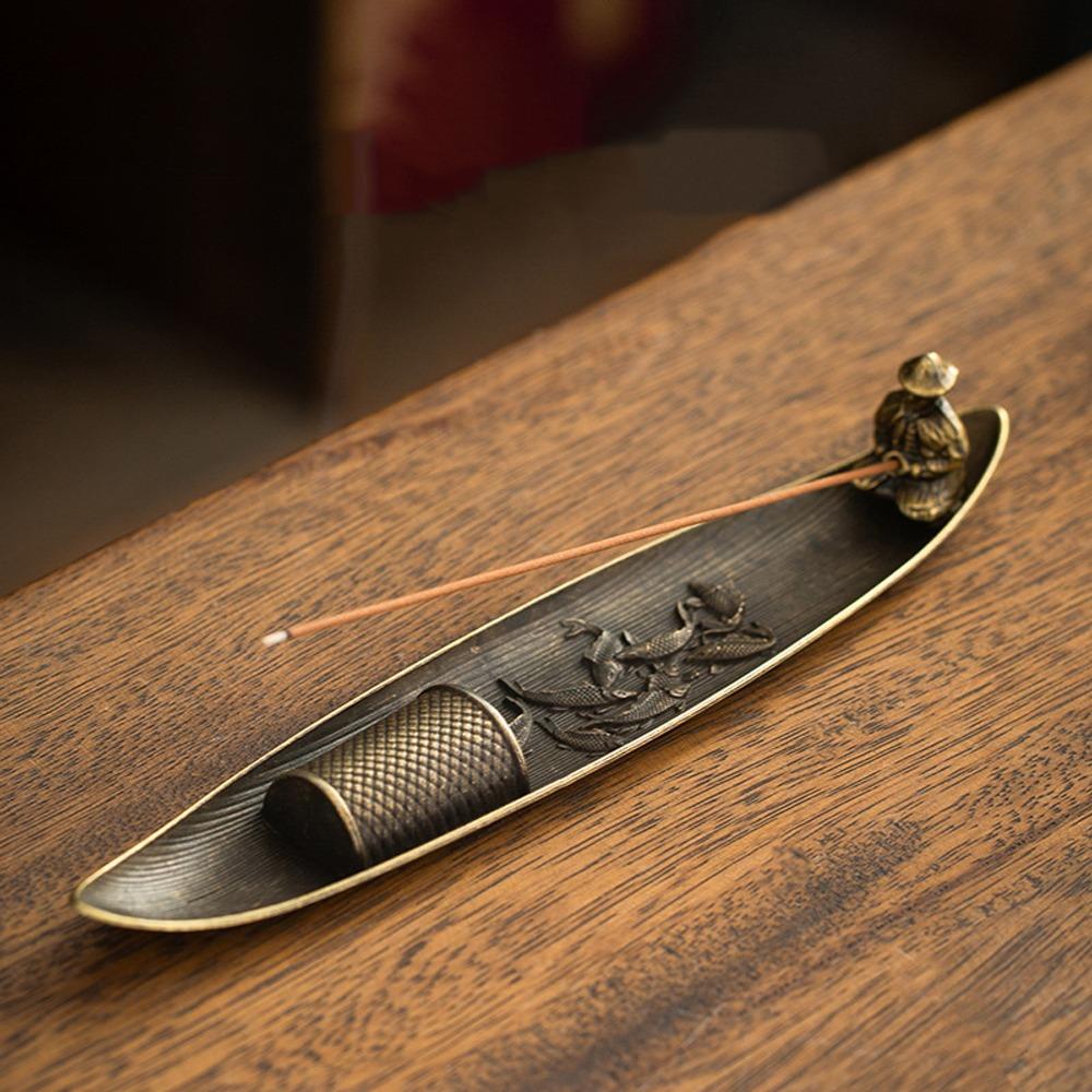 Boat Shape Incense Holder Metal Incense Censer Creative Aromatherapy Ornament  Bedroom